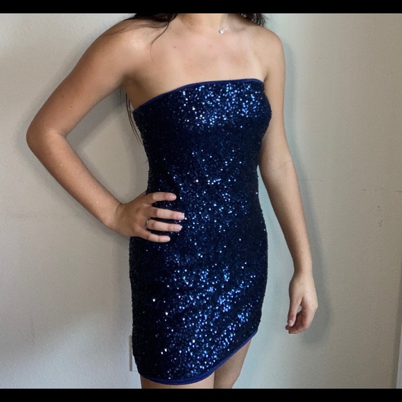 Dresses & Skirts - dark blue sparkly sequence dress